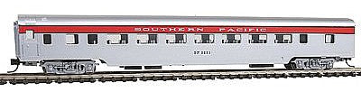 Con-Cor 40032 N Scale 85' Smooth-Side Coach - Ready to Run w/Micro-Trains(R) Couplers -- Southern Pacific San Joaquin (silver)