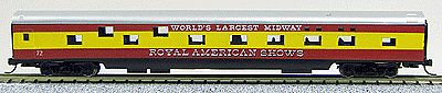 Con-Cor 40073 N Scale 85' Smooth-Side Sleeper - Ready to Run w/Micro-Train(R) Couplers -- Royal American Shows