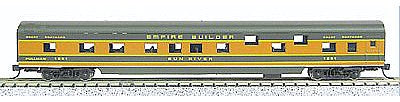 Con-Cor 40074 N Scale 85' Smooth-Side Sleeper - Ready to Run w/Micro-Train(R) Couplers -- Great Northern "Empire Builder"