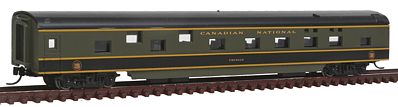 Con-Cor 40087 N Scale 85' Smooth-Side Sleeper - Ready to Run w/Micro-Train(R) Couplers -- Canadian National (green, black)