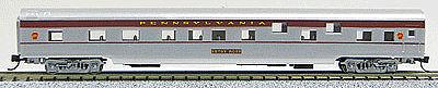 Con-Cor 40089 N Scale 85' Smooth-Side Sleeper - Ready to Run w/Micro-Train(R) Couplers -- Pennsylvania Railroad (Loewy Fleet of Modernism, red, tuscan Letterboard)