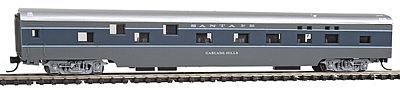 Con-Cor 40096 N Scale 85' Smooth-Side Sleeper - Ready to Run w/Micro-Train(R) Couplers -- Santa Fe (Scout, 2-Tone Gray, silver)