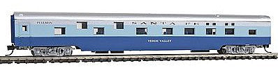 Con-Cor 40102 N Scale 85' Smooth-Side Sleeper - Ready to Run w/Micro-Train(R) Couplers -- Santa Fe (Blue Goose, 2-Tone Blue, silver)