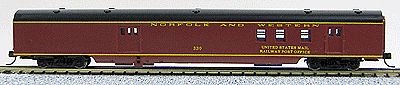 Con-Cor 40122 N Scale 85' Smooth-Side Railway Post Office - Ready to Run w/Micro-Trains(R) Couplers -- Norfolk & Western