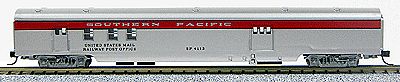 Con-Cor 40132 N Scale 85' Smooth-Side Railway Post Office - Ready to Run w/Micro-Trains(R) Couplers -- Southern Pacific "San Joaquin" (silver)