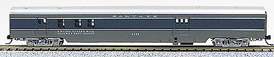 Con-Cor 40146 N Scale 85' Smooth-Side Railway Post Office - Ready to Run w/Micro-Trains(R) Couplers -- Santa Fe (Scout, 2-Tone Gray, silver)