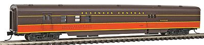 Con-Cor 40149 N Scale 85' Smooth-Side Railway Post Office - Ready to Run w/Micro-Trains(R) Couplers -- Illinois Central (brown, orange)