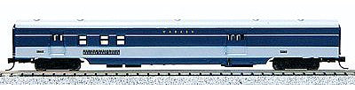 Con-Cor 40159 N Scale 85' Smooth-Side Railway Post Office - Ready to Run w/Micro-Trains(R) Couplers -- Wabash (gray, blue)