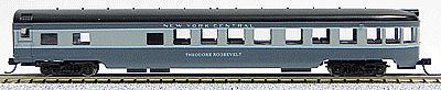 Con-Cor 40185 N Scale 85' Smooth-Side Observation - Ready to Run w/Micro-Trains(R) Couplers -- New York Central (Two-Tone Gray)