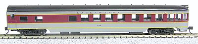 Con-Cor 40201 N Scale 85' Smooth-Side Observation - Ready to Run w/Micro-Trains(R) Couplers -- Lackawanna (gray, maroon)