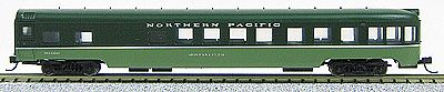 Con-Cor 40205 N Scale 85' Smooth-Side Observation - Ready to Run w/Micro-Trains(R) Couplers -- Northern Pacific (Two-Tone Green)