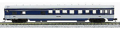 Con-Cor 40209 N Scale 85' Smooth-Side Observation - Ready to Run w/Micro-Trains(R) Couplers -- Wabash (blue, gray)