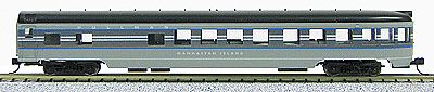 Con-Cor 40210 N Scale 85' Smooth-Side Observation - Ready to Run w/Micro-Trains(R) Couplers -- New York Central (20th Century Limited, 2-Tone Gray w/Window Stripes)
