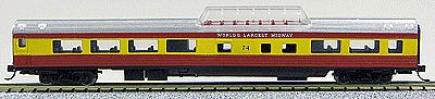 Con-Cor 40223 N Scale 85' Smooth-Side Mid-Train Dome - Ready to Run w/Micro-Trains(R) Couplers -- Royal American Shows