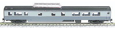 Con-Cor 40235 N Scale 85' Smooth-Side Mid-Train Dome - Ready to Run w/Micro-Trains(R) Couplers -- New York Central (Two-Tone Gray)