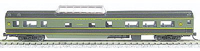 Con-Cor 40237 N Scale 85' Smooth-Side Mid-Train Dome - Ready to Run w/Micro-Trains(R) Couplers -- Canadian National (green, black)