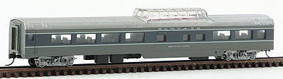 Con-Cor 40246 N Scale 85' Smooth-Side Mid-Train Dome - Ready to Run w/Micro-Trains(R) Couplers -- Santa Fe (Scout, 2-Tone Gray, silver)