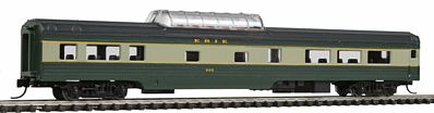 Con-Cor 40248 N Scale 85' Smooth-Side Mid-Train Dome - Ready to Run w/Micro-Trains(R) Couplers -- Erie (green, cream)