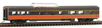 Con-Cor 40249 N Scale 85' Smooth-Side Mid-Train Dome - Ready to Run w/Micro-Trains(R) Couplers -- Illinois Central (brown, orange)