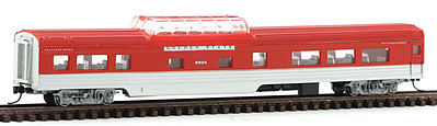 Con-Cor 40256 N Scale 85' Smooth-Side Mid-Train Dome - Ready to Run w/Micro-Trains(R) Couplers -- Southern Pacific "Golden State" (silver-red)