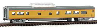Con-Cor 40259 N Scale 85' Smooth-Side Mid-Train Dome - Ready to Run w/Micro-Trains(R) Couplers -- Wabash (UP Streamliner Scheme, Armour Yellow, gray)