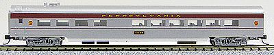 Con-Cor 40289 N Scale 85' Smooth-Side Diner - Ready to Run w/Micro-Trains(R) Couplers -- Pennsylvania Railroad (Loewy Fleet of Modernism, red, tuscan Letterboard)