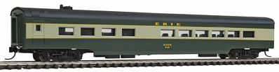 Con-Cor 40298 N Scale 85' Smooth-Side Diner - Ready to Run w/Micro-Trains(R) Couplers -- Erie (green, cream)