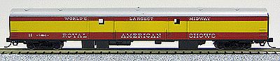 Con-Cor 40323 N Scale 85' Smooth-Side Full Baggage - Ready to Run w/Micro-Trains(R) Couplers -- Royal American Shows