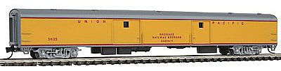 Con-Cor 40325 N Scale 85' Smooth-Side Full Baggage - Ready to Run w/Micro-Trains(R) Couplers -- Union Pacific (Armour Yellow, gray)