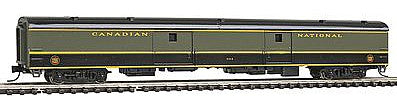 Con-Cor 40337 N Scale 85' Smooth-Side Full Baggage - Ready to Run w/Micro-Trains(R) Couplers -- Canadian National (green, black)