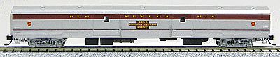 Con-Cor 40339 N Scale 85' Smooth-Side Full Baggage - Ready to Run w/Micro-Trains(R) Couplers -- Pennsylvania Railroad (Loewy Fleet of Modernism, red, tuscan Letterboard)