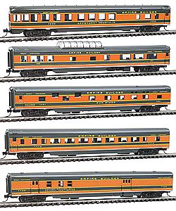 Con-Cor 40374 N Scale 85' Smooth-Side 5-Car Set - Ready to Run w/Micro-Trains(R) Couplers -- Great Northern Empire Builder