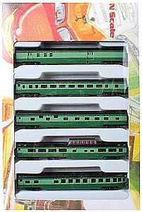 Con-Cor 40381 N Scale 85' Smooth-Side 5-Car Set - Ready to Run w/Micro-Trains(R) Couplers -- Southern