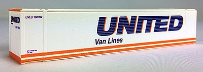 Con-Cor 4048017 N Scale 48' Intermodal Container 2-Pack - Ready to Run -- United Van Lines Set #1 (white, orange, blue)