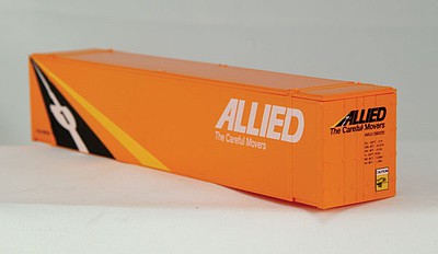 Con-Cor 4048019 N Scale 48' Intermodal Container 2-Pack - Ready to Run -- Allied Van Lines #1 (orange, white, black, yellow)