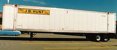 Con-Cor 4048034 N Scale 48' Intermodal Container 2-Pack - Ready to Run -- J.B. Hunt (Set #2; white, yellow; 1990s Logo)