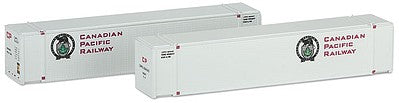 Con-Cor 4048039 N Scale 48' Intermodal Container 2-Pack - Ready to Run -- Canadian Pacific Set #1 (white, red; Beaver Logo)