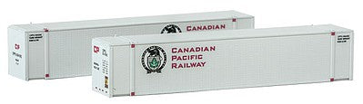 Con-Cor 4048040 N Scale 48' Intermodal Container 2-Pack - Ready to Run -- Canadian Pacific Set #2 (white, red; Beaver Logo)