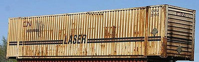 Con-Cor 4048042 N Scale 48' Intermodal Container 2-Pack - Ready to Run -- Canadian National Set #2 (Laser Scheme, white, red, blue)