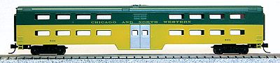 Con-Cor 40521 N Scale Pullman-Standard Smooth Side Bi-Level Commuter Coach -- Chicago & North Western