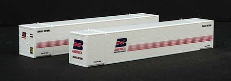 Con-Cor 4053110 N Scale Monon 53' Rivet-Side Container 2-Pack - Ready to Run -- Burlington Northern Set 1 (America Scheme, white, red, blue)
