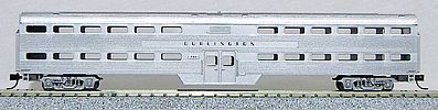 Con-Cor 40554 N Scale Pullman-Standard Corrugated Side Bi-Level Commuter Coach -- Chicago, Burlington & Quincy