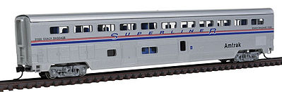 Con-Cor 40643 N Scale 85' Superliner Coach/Baggage Car -- Amtrak Phase IV