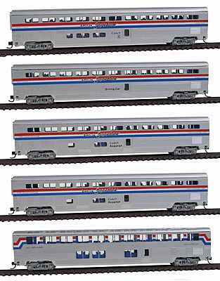 Con-Cor 40672 N Scale 85' Superliner 5-Pack -- Amtrak Phase III