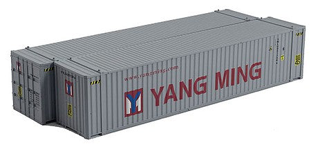 Con-Cor 4083601 HO Scale 45' Euro-International Standard Corrugated Container 2-Pack - Assembled -- Yang Ming Set #1 (gray, red, blue, white)