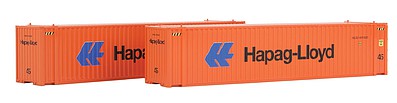 Con-Cor 4083613 HO Scale 45' Euro-International Standard Corrugated Container 2-Pack - Assembled -- Hapag-Lloyd Set 1 (orange, blue, black)