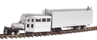 Con-Cor 4120 HOn3 Scale Railcar Galloping Goose Powered HOn3 Narrow Gauge -- Painted (silver), Unlettered