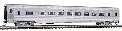 Con-Cor 41251 N Scale Budd 85' Corrugated-Side Coach - Ready to Run -- Santa Fe (silver)