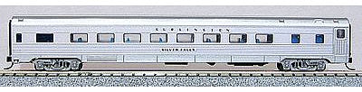 Con-Cor 41255 N Scale Budd 85' Corrugated-Side Coach - Ready to Run -- Chicago, Burlington & Quincy (silver)