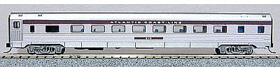 Con-Cor 41257 N Scale Budd 85' Corrugated-Side Coach - Ready to Run -- Atlantic Coast Line (silver, purple Letterboard)